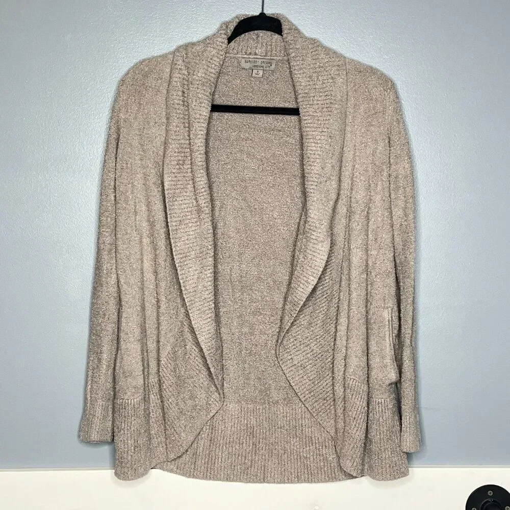 Barefoot Dreams CozyChic Lite Circle Cardigan Dove Gray Open Front Sweater S